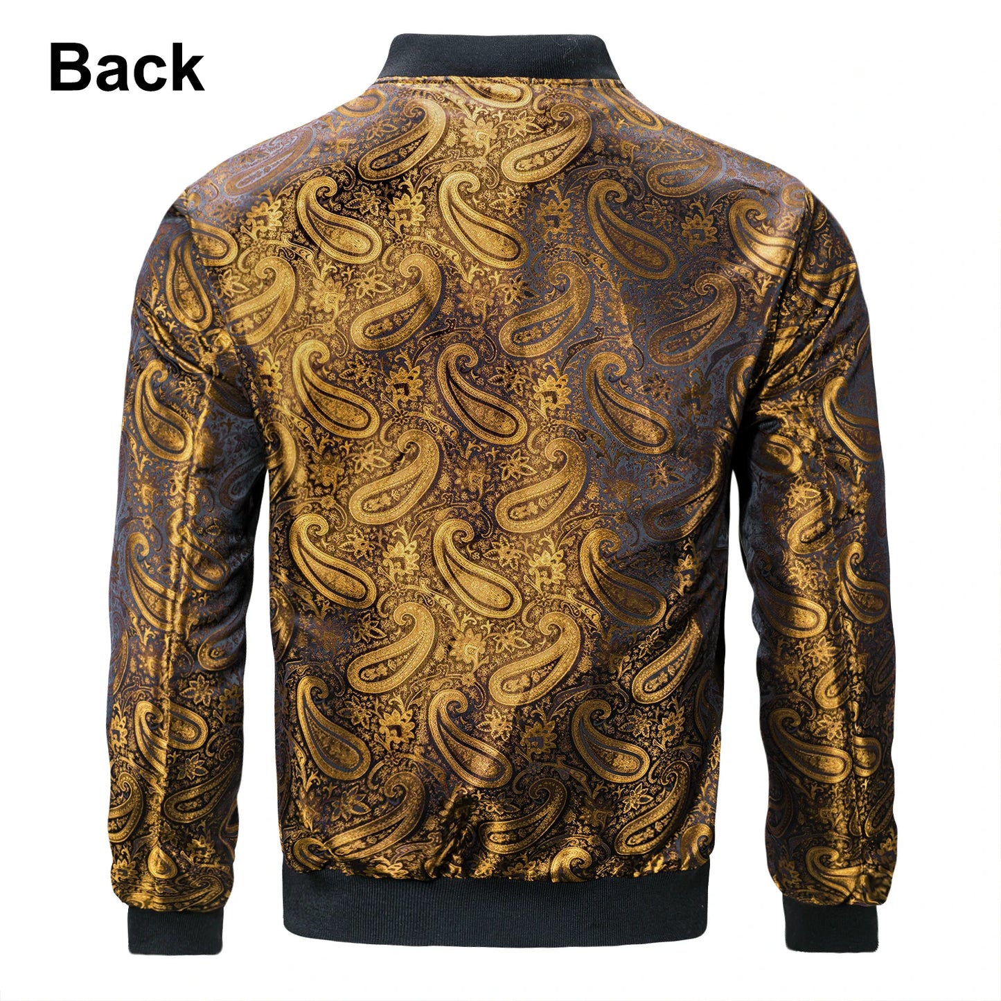 Men's Jacquard Paisley Lightweight Streetwear Zipper Bomber Jacket