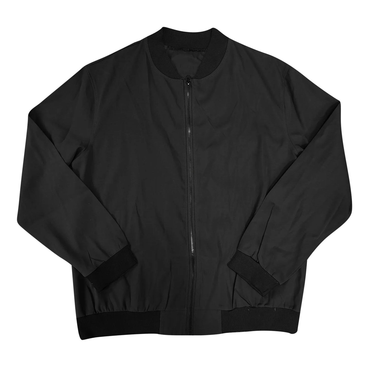 Mandarin Collar Women's Zipper Cargo Pocket Sleeve Design Bomber Jacket