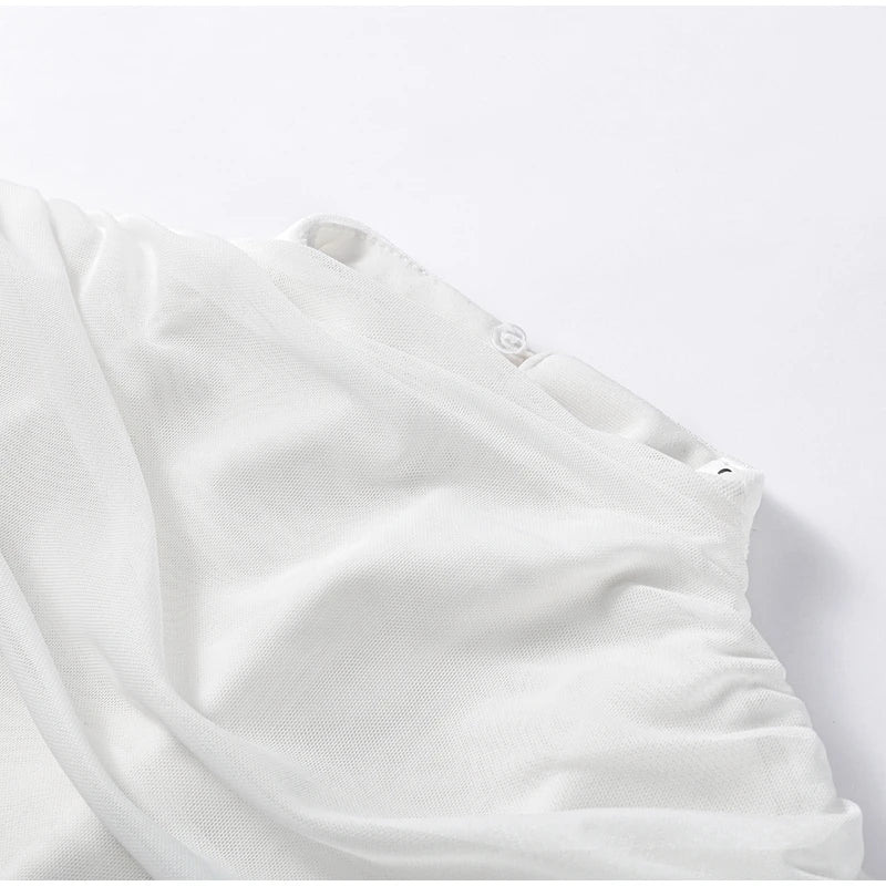 Layered Patchwork Cinched Waist Solid Color Short Sleeve Bodycon Formal Party Dress