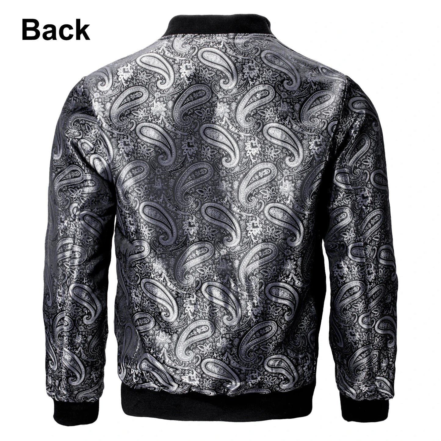 Men's Jacquard Paisley Lightweight Streetwear Zipper Bomber Jacket