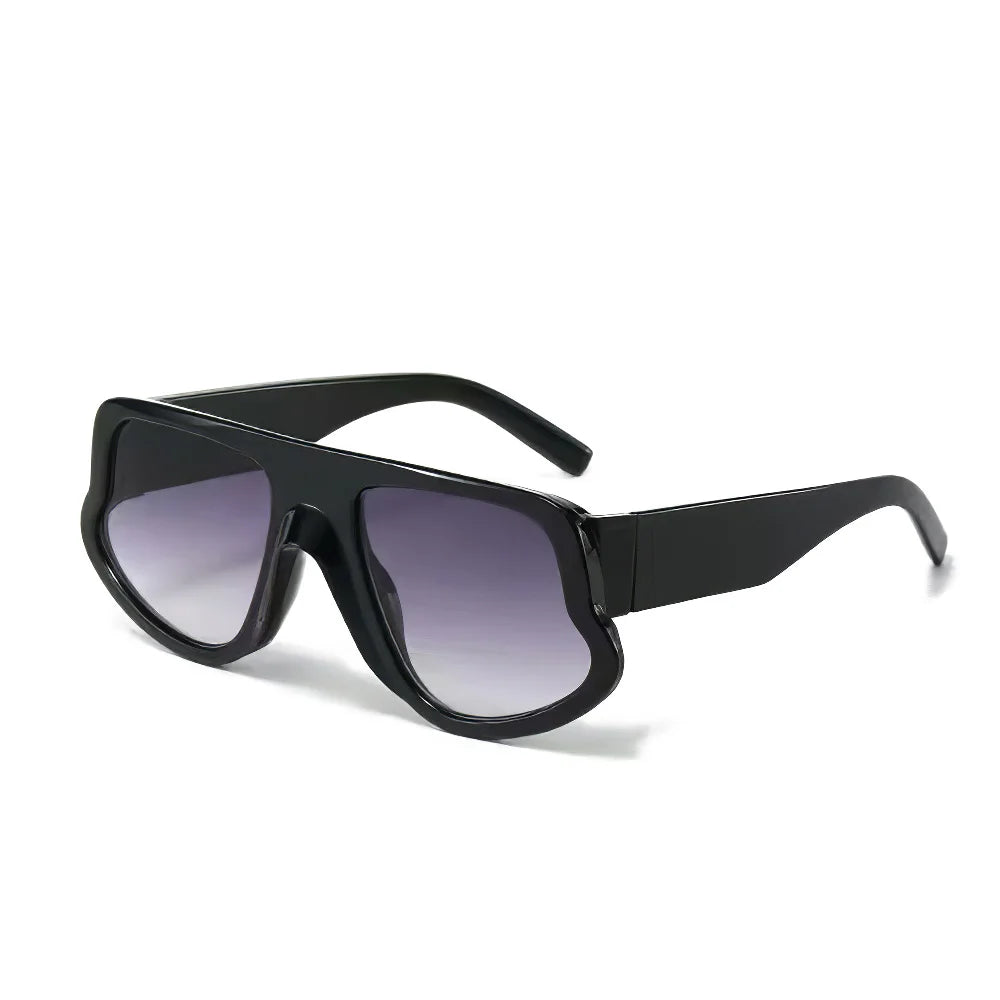 Rectangle Leopard Colorblock/Solid Color Women's Sunglasses