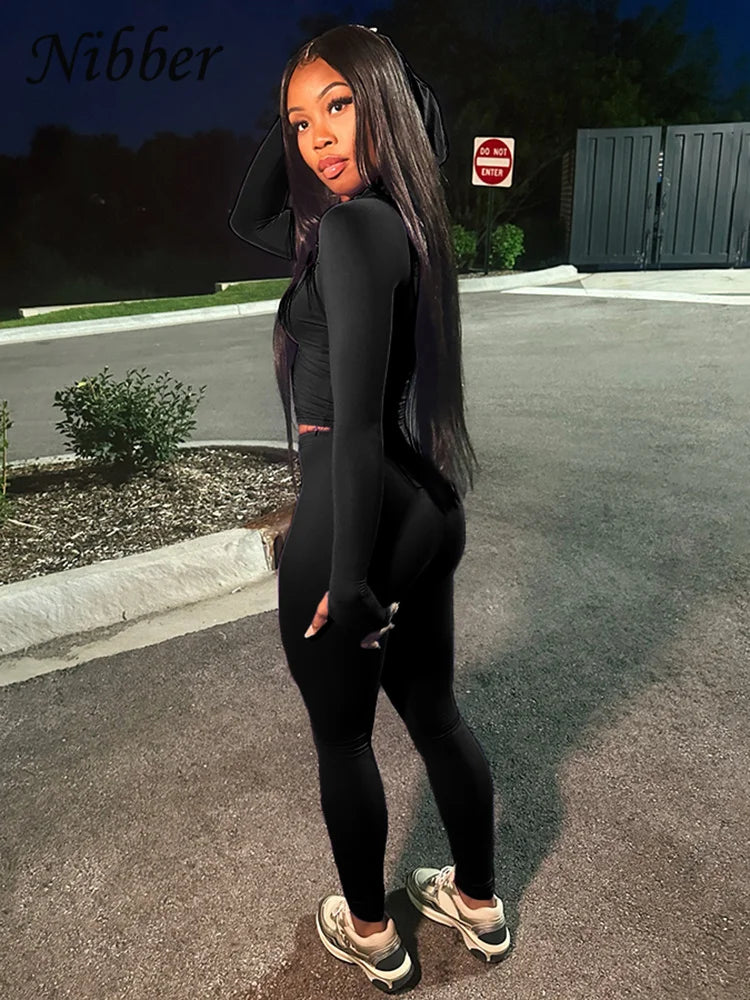 Bodycon Solid Color Women's Crop Zipper Fitness Hoodie Jacket + Workout Leggings Skin Tight Tracksuit