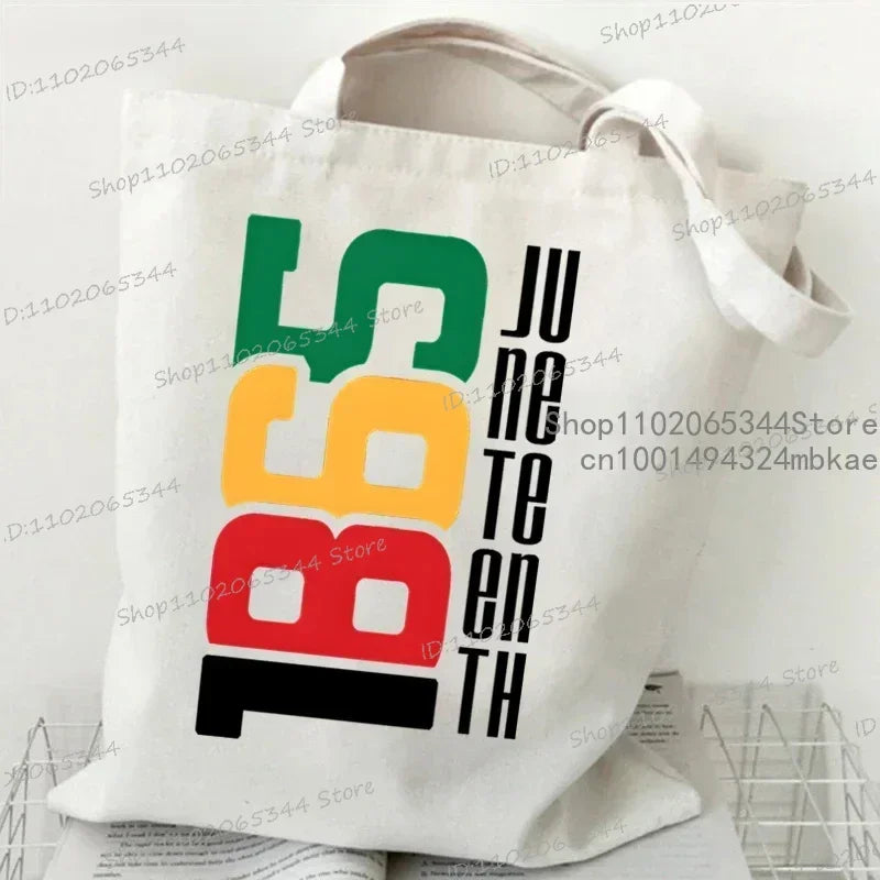 Its Juneteenth For Me/1865 Juneteenth/Juneteenth Heart/I Am Black History/Love Canvas Large Capacity Shopping Tote Bag