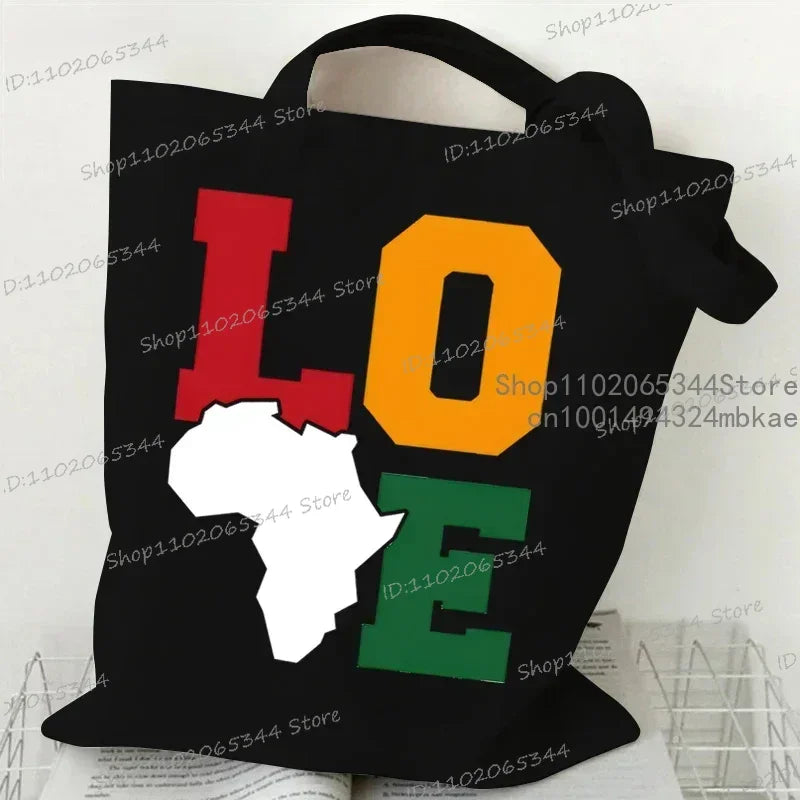 Its Juneteenth For Me/1865 Juneteenth/Juneteenth Heart/I Am Black History/Love Canvas Large Capacity Shopping Tote Bag