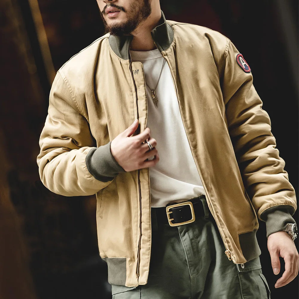 Men’s Brown Flight Vintage Pilot Aviator Motorcycle Bomber Jacket