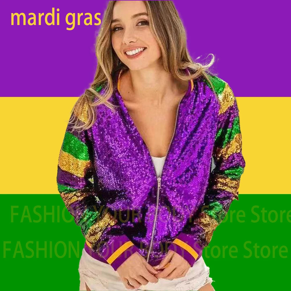 Mardi Gras Vintage Ladies Attire: Shirts, Bombers & Jean Jackets