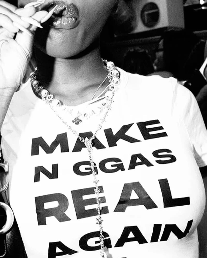 "Make N*ggas Real Again" Women's Short Sleeve T-Shirt, Crop Top or Tank Top