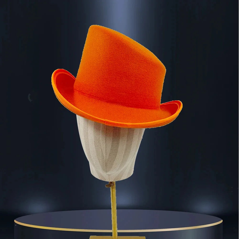 Unisex British High Feather Detail Derby Bowler Fedora Hat