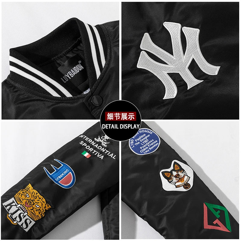 Men's MLB New York Yankees Embroidered Streetwear Baseball Bomber Jacket