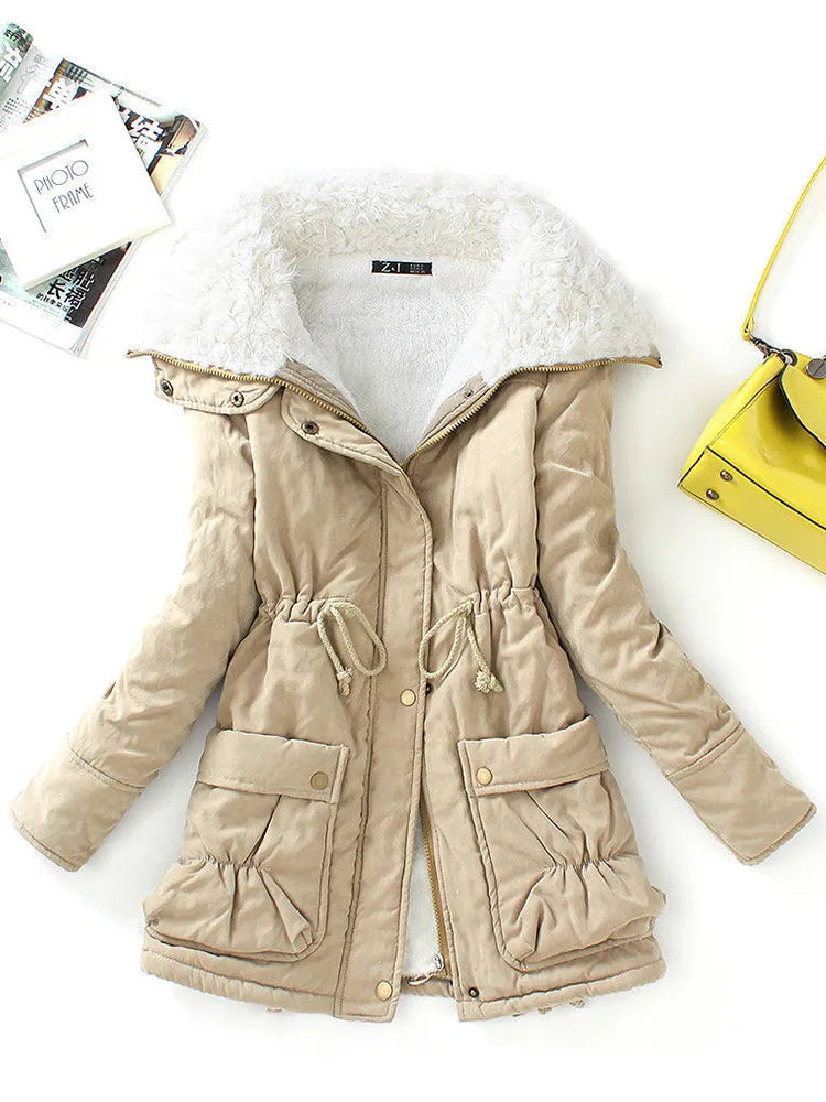 Women's Slim Cotton Padded Winter Zipper Coat