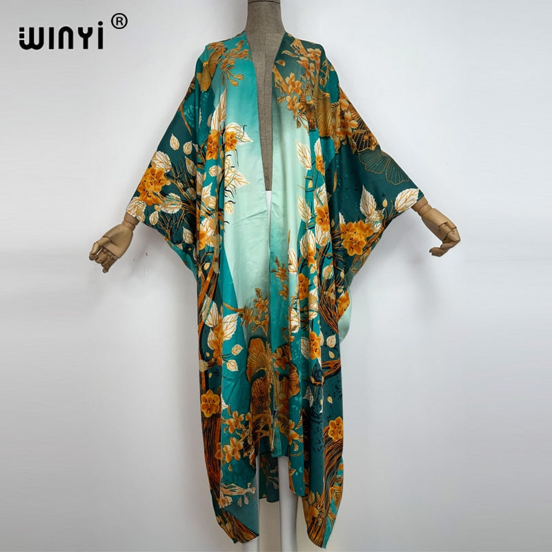 Silky Bohemian Maxi Cardigan Kimono