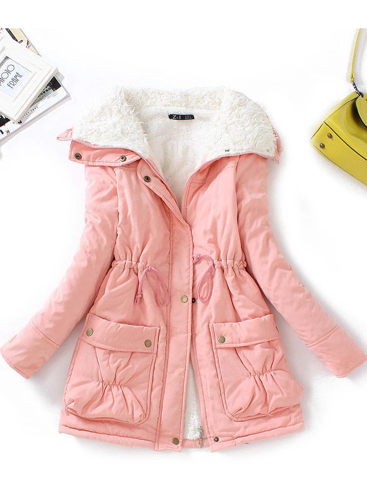 Women's Slim Cotton Padded Winter Zipper Coat