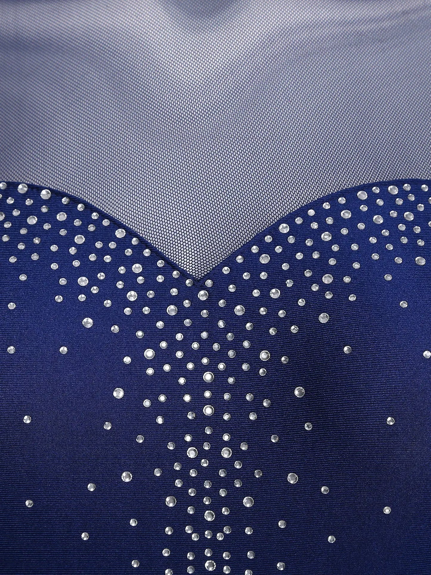Rhinestone Women's Long Sleeve Gymnastics Leotard Performance Jumpsuit
