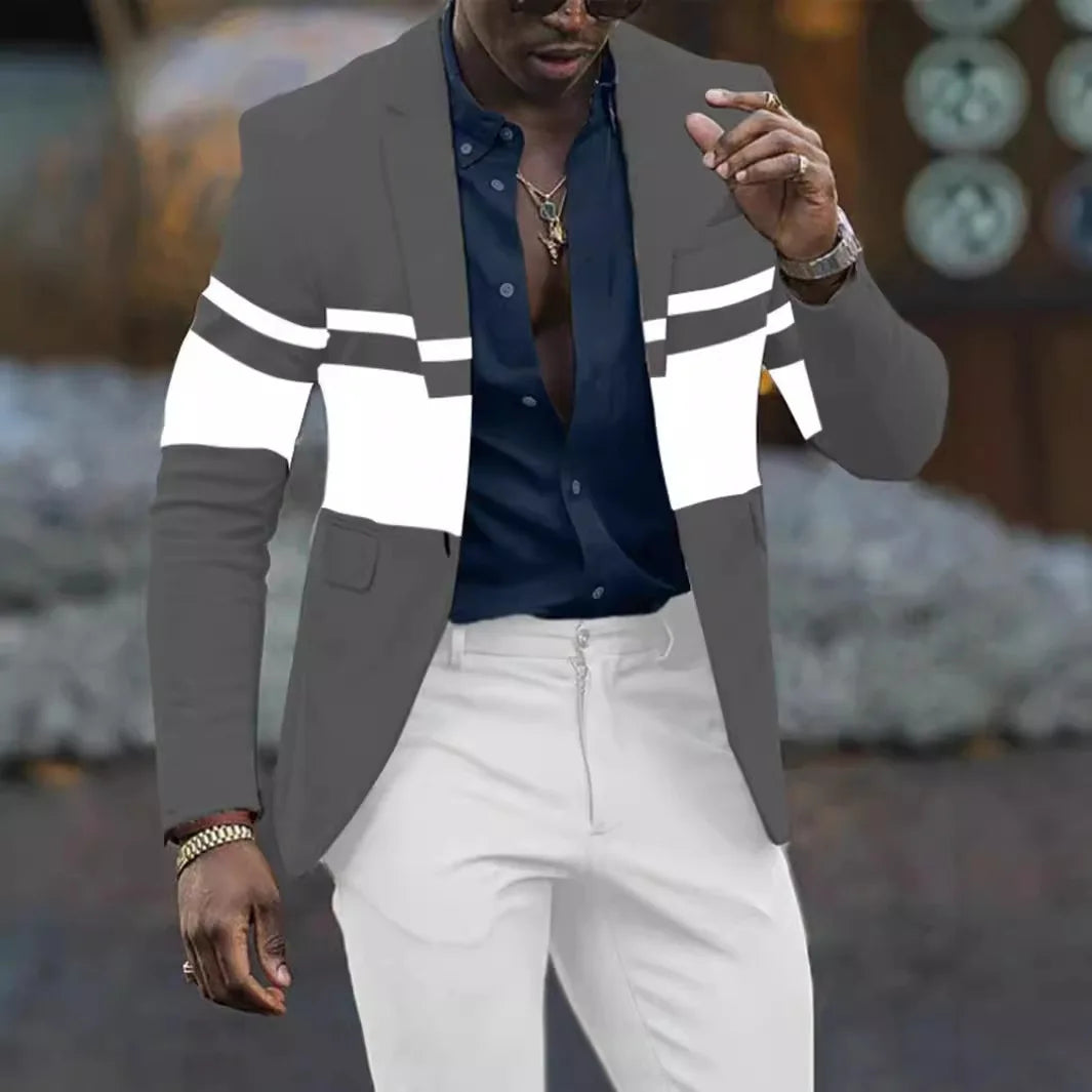 Men's Colorblock Contrast/Plaid/Sparkling Glitter Assorted Single Breasted Blazer Jackets to 5X Big & Tall
