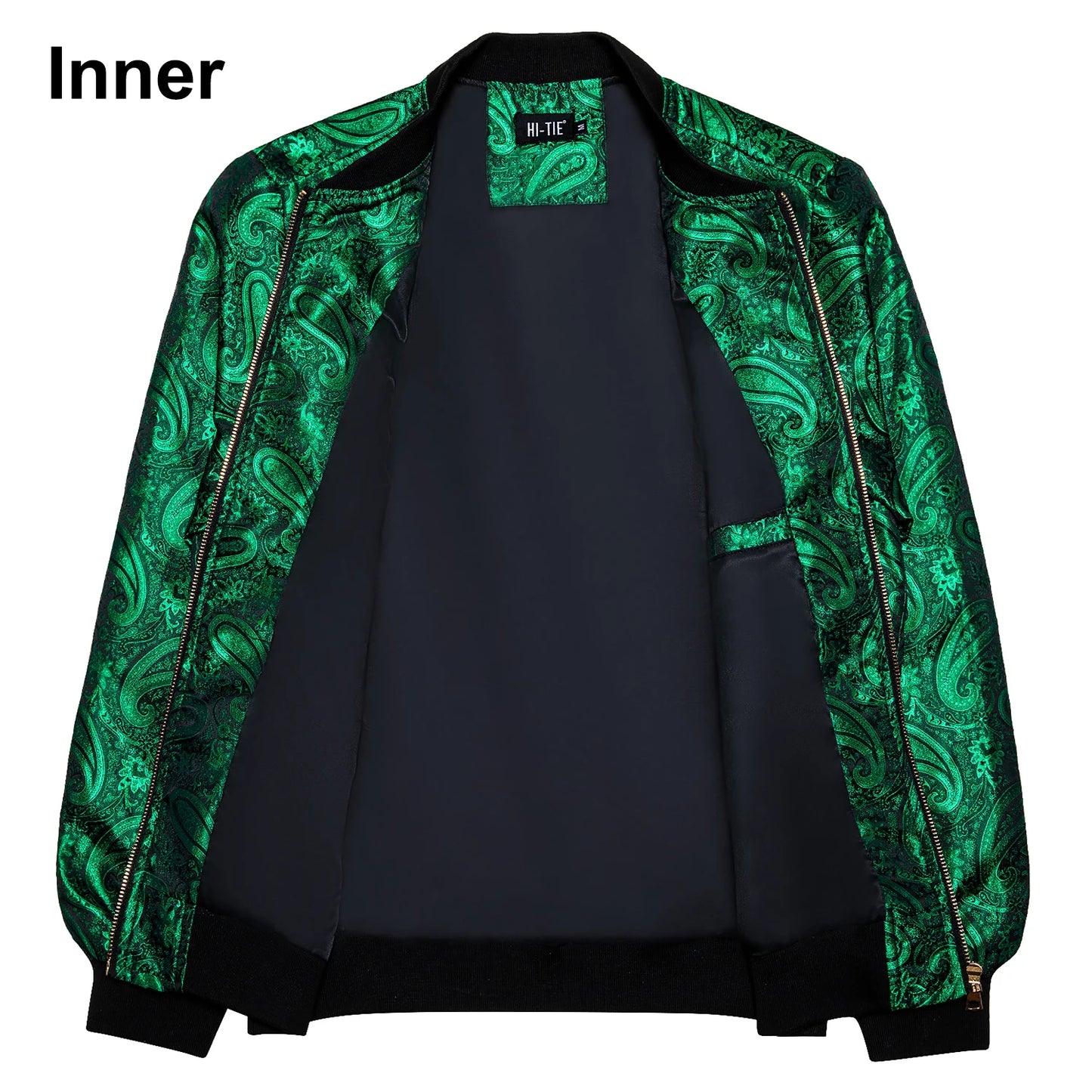 Men's Jacquard Paisley Lightweight Streetwear Zipper Bomber Jacket