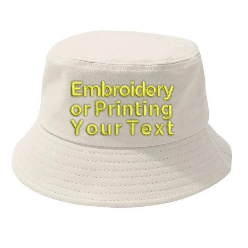 CUSTOMIZED Unisex Embroidered Text Personalized Design Cotton Bucket Fisherman Hat