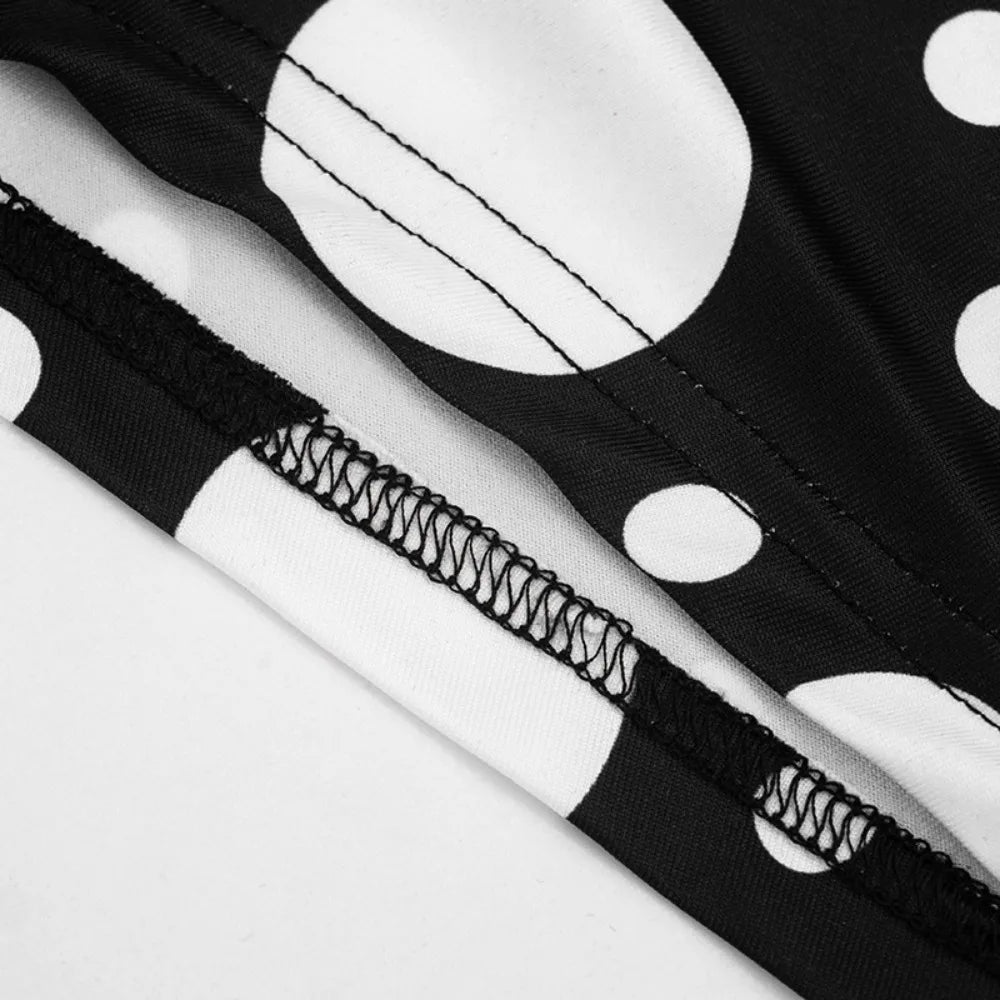 FLARORA Sexy Polka Dot Print 2 Piece Sets Woman Trend Halter V Neck Backless Ruched Tops And Ribbon Shorts Hottie Street Suits