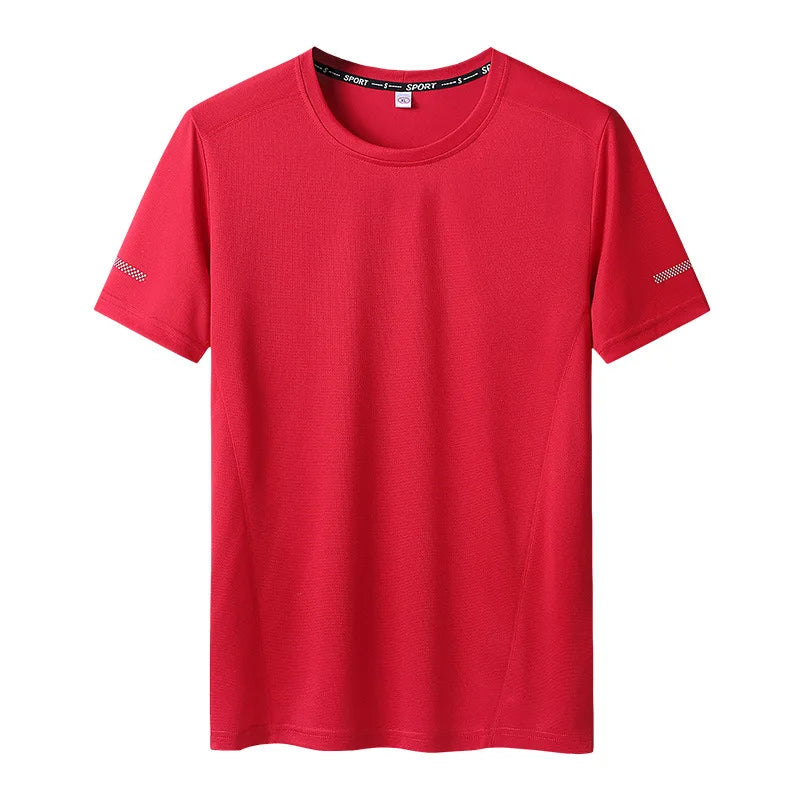 Men's Oversized O-Neck Quick Dry Short Sleeve Solid Color T-Shirt to 9X Big & Tall