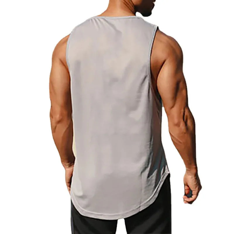 Men's Gym Fitness Workout O-Neck Sleeveless Quick-Dry Loose Muscle Shirt Tank Top