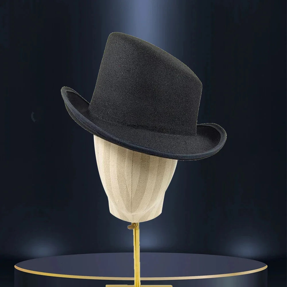 Unisex British High Feather Detail Derby Bowler Fedora Hat
