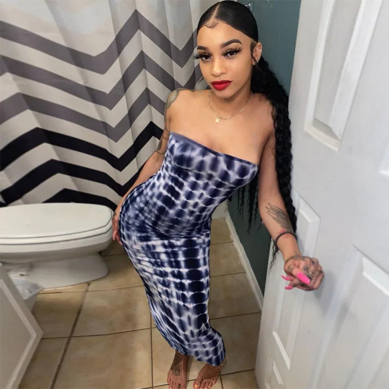 Sleeveless Tube Top Design/Long Sleeve Striped Colorblock Printed Bandage Skinny Maxi Dress