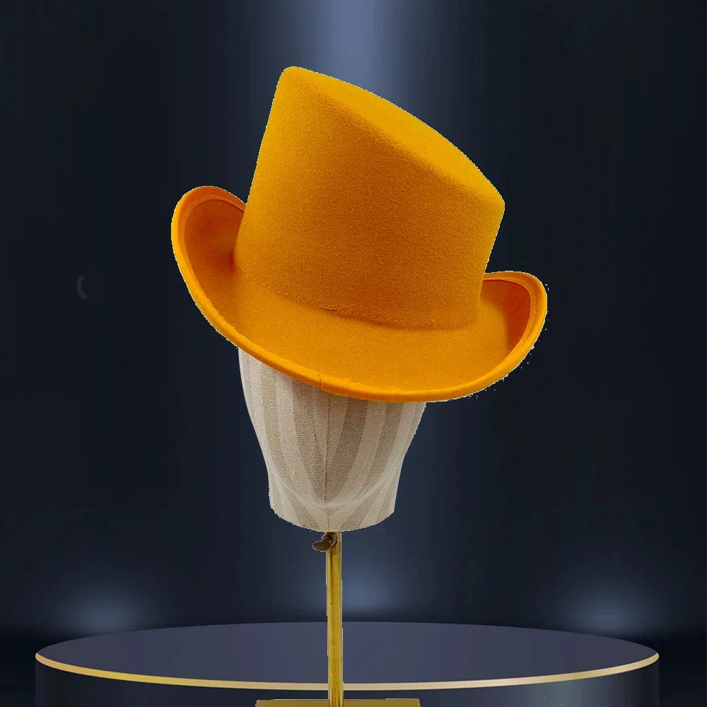 Unisex British High Feather Detail Derby Bowler Fedora Hat