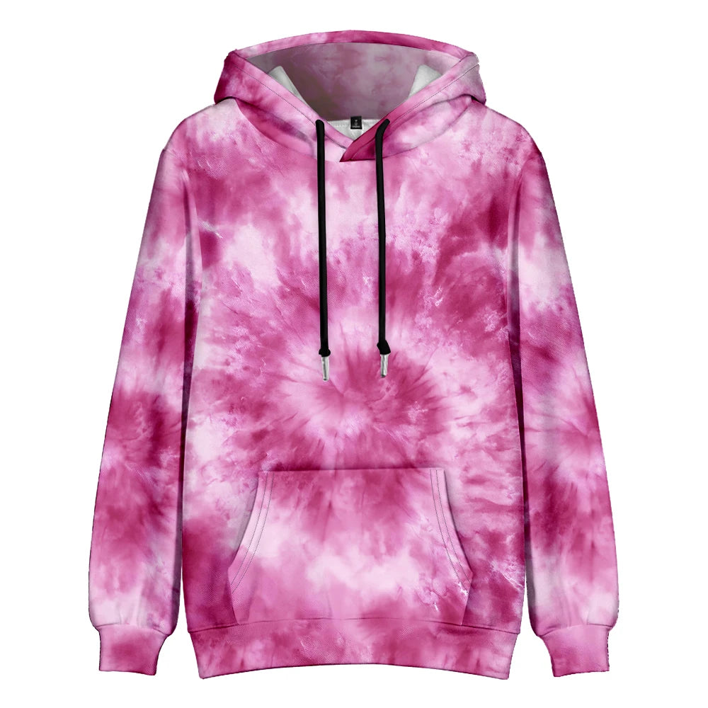 Men's Gradient Tie Dye Streetwear Pocket Oversized Pullover Hoodie Sweatshirt