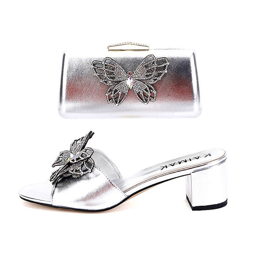 Butterfly Italian Design Sandals + Purse Set