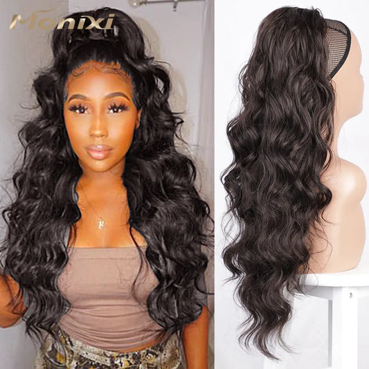 26" Synthetic Long Body Wavy Drawstring Ponytail