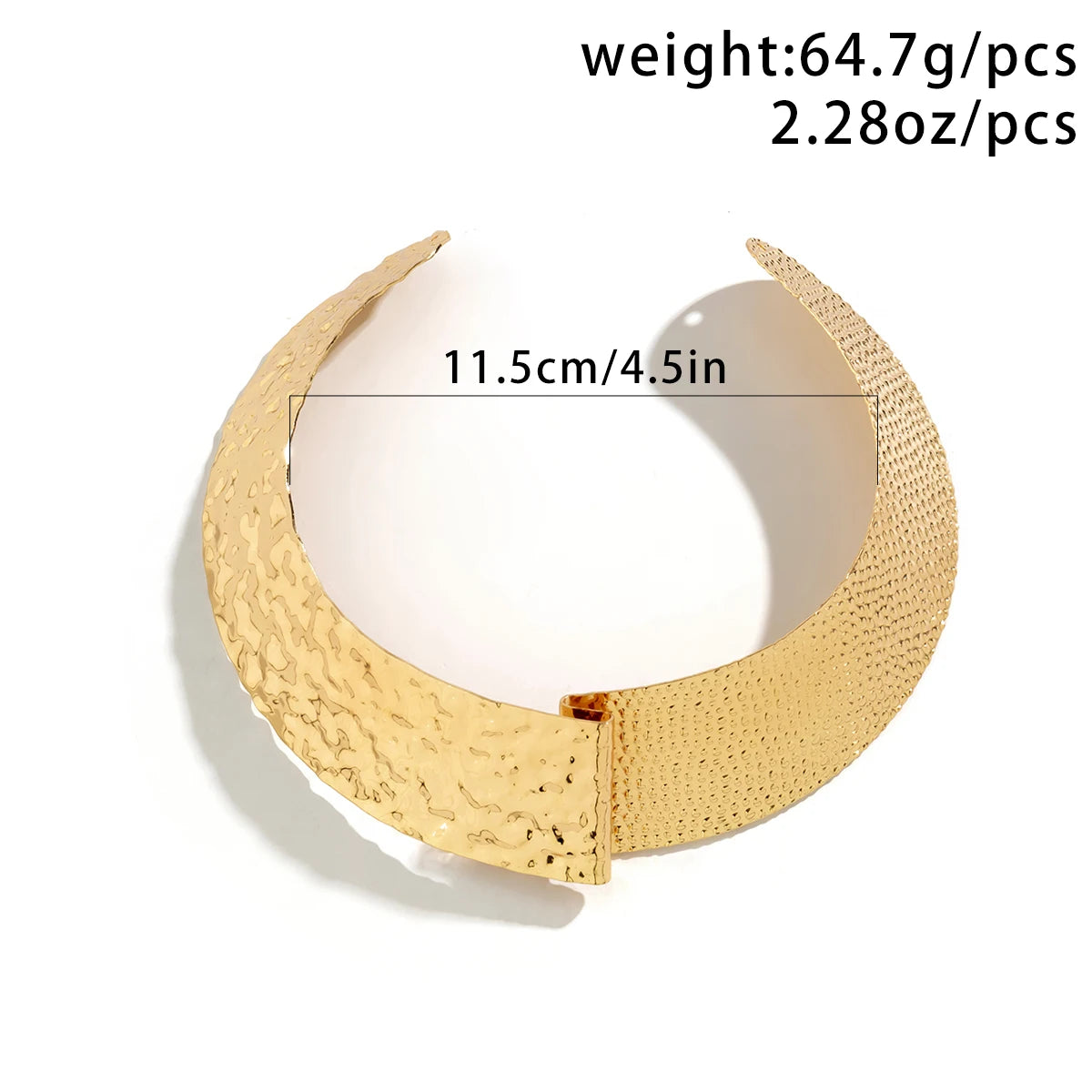 Exaggerated Fold Metal Wire Gold Choker Necklace