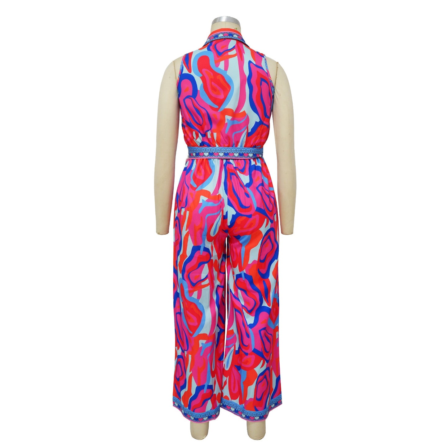 Printed Sleeveless Ladies Wide Leg Jumpsuit