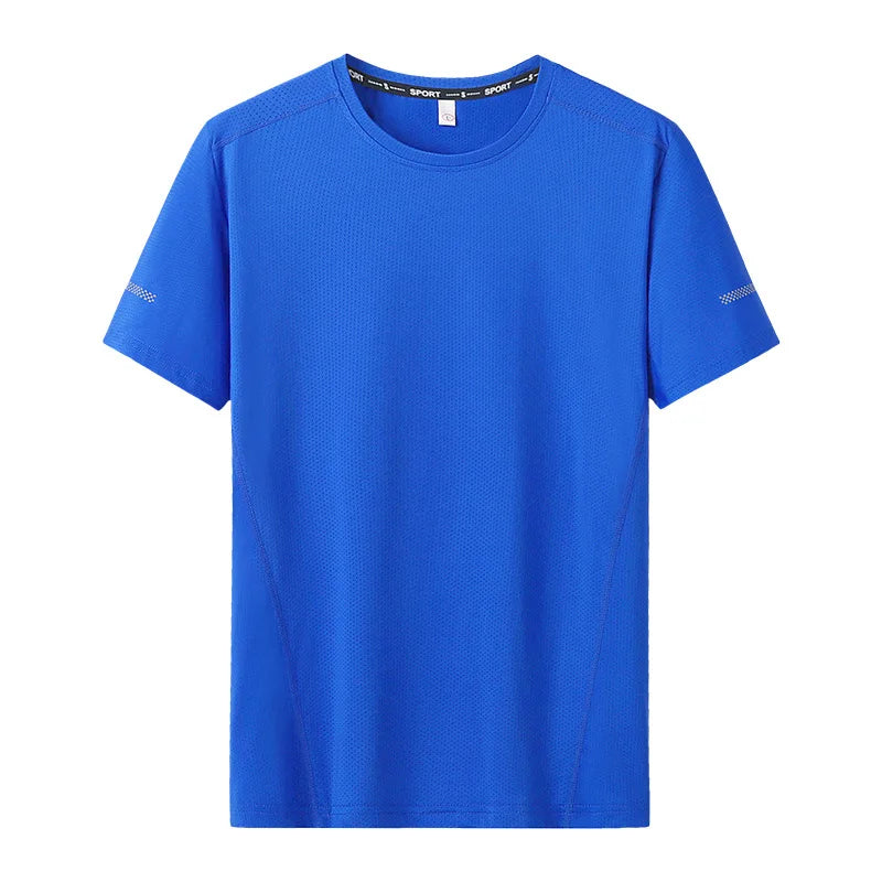 Men's Oversized O-Neck Quick Dry Short Sleeve Solid Color T-Shirt to 9X Big & Tall