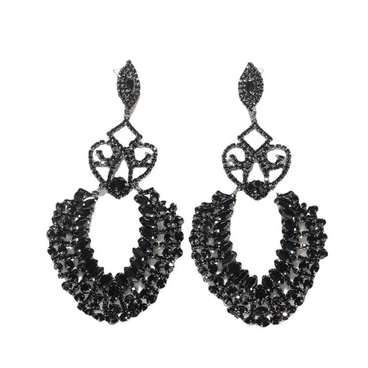 Oversized Rhinestone Aesthetic Bling Crystal Drop Earrings