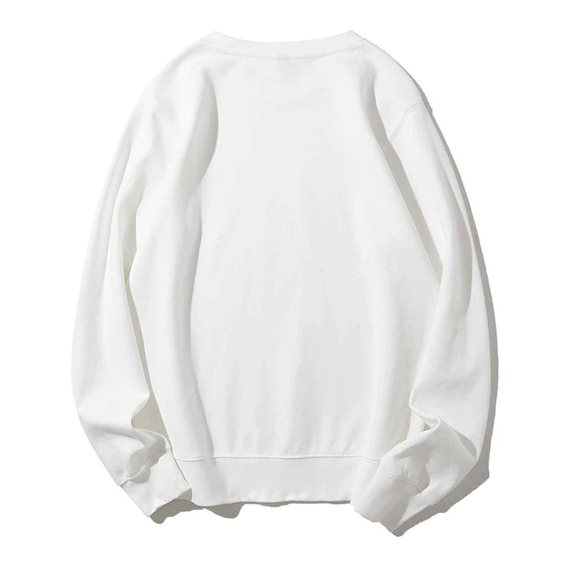 Men's Customized Personalized Logo O-Neck Long Sleeve Sweatshirt to 3X Big & Tall