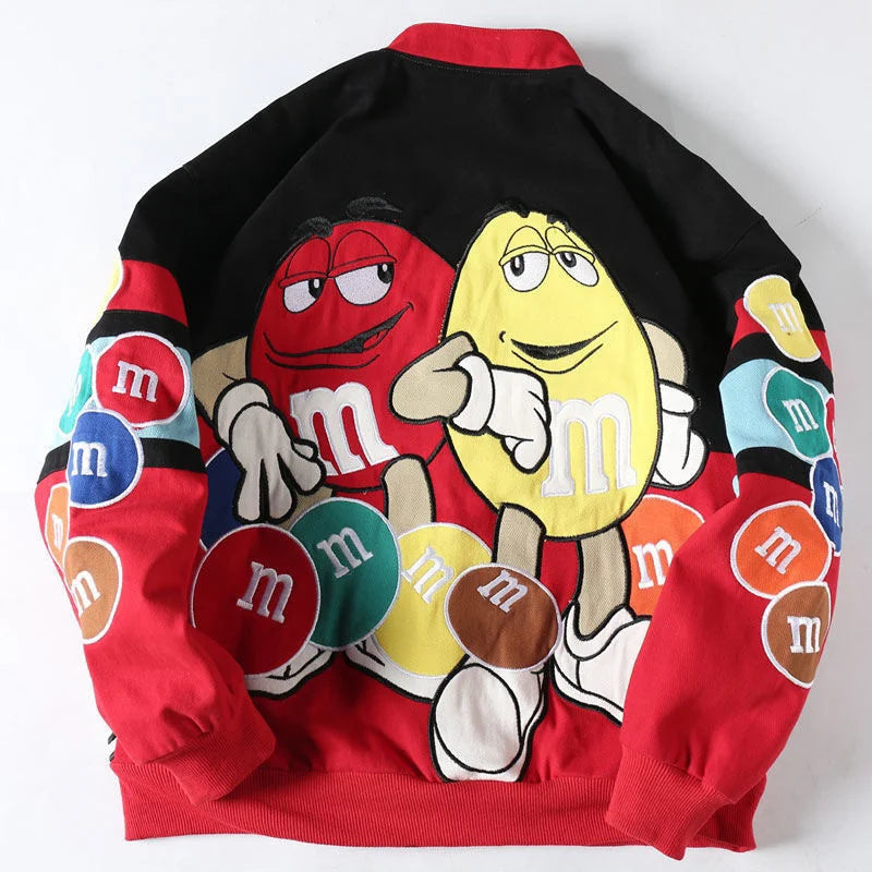 M&M's Embroidered Baseball Bomber Jacket