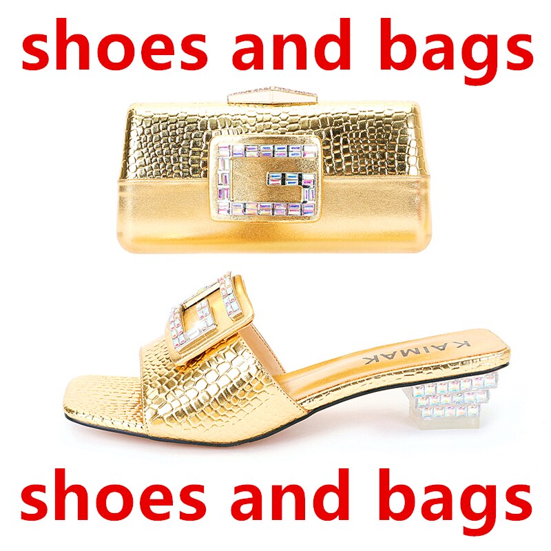 Designer Ladies Buckle Sandals + Clutch Purse Set