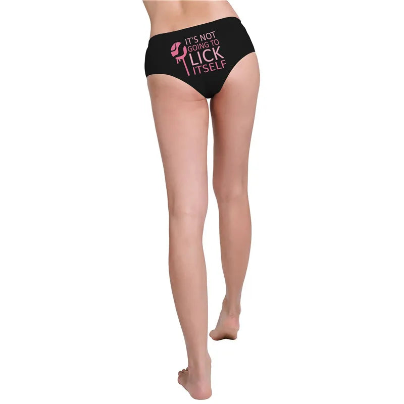 IT WON'T LICK ITSELF Print Soft Low Rise Women's Thong Underwear