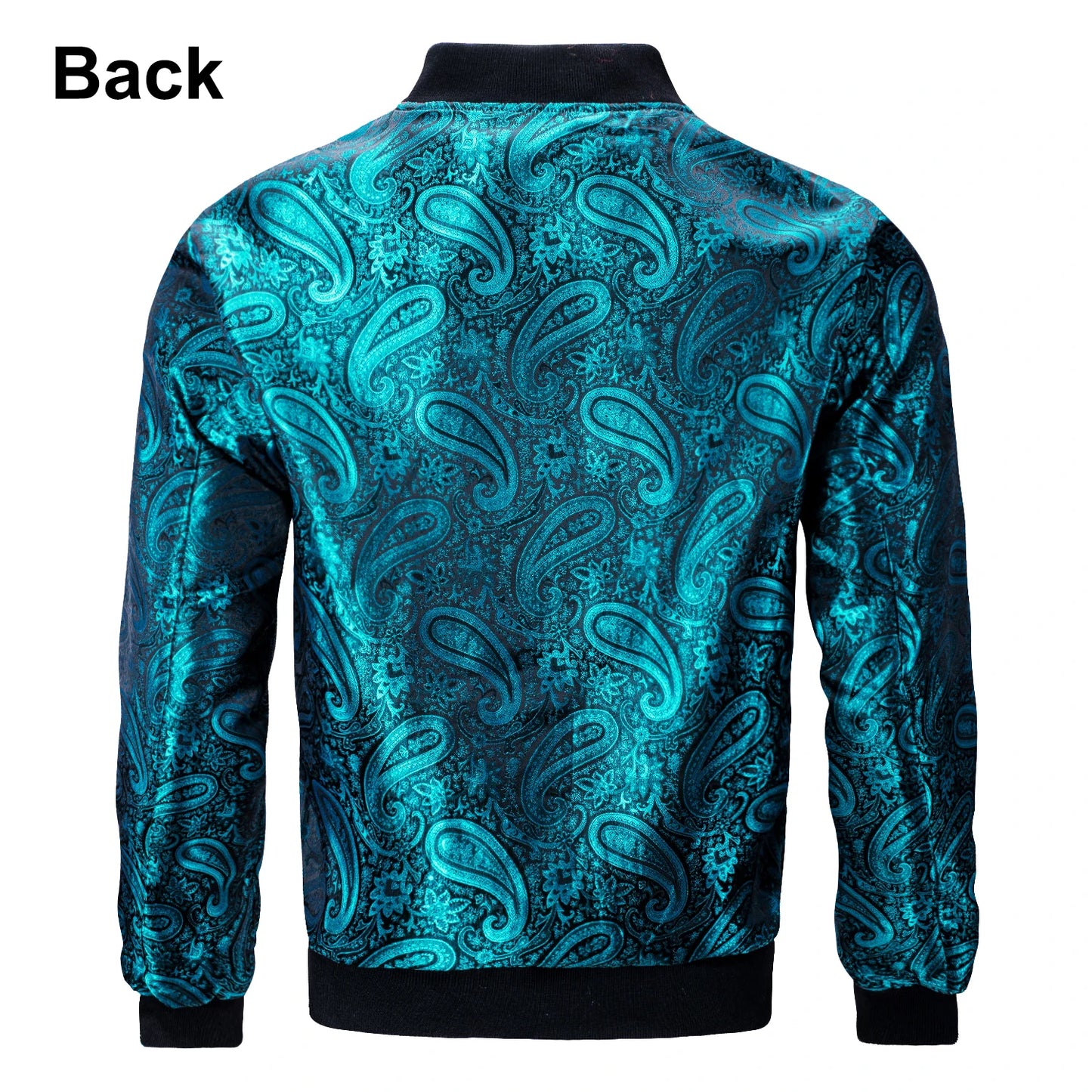 Men's Jacquard Paisley Lightweight Streetwear Zipper Bomber Jacket