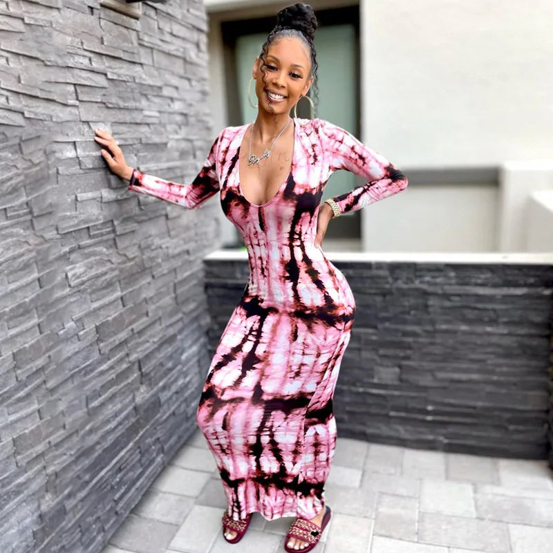 Sleeveless Tube Top Design/Long Sleeve Striped Colorblock Printed Bandage Skinny Maxi Dress