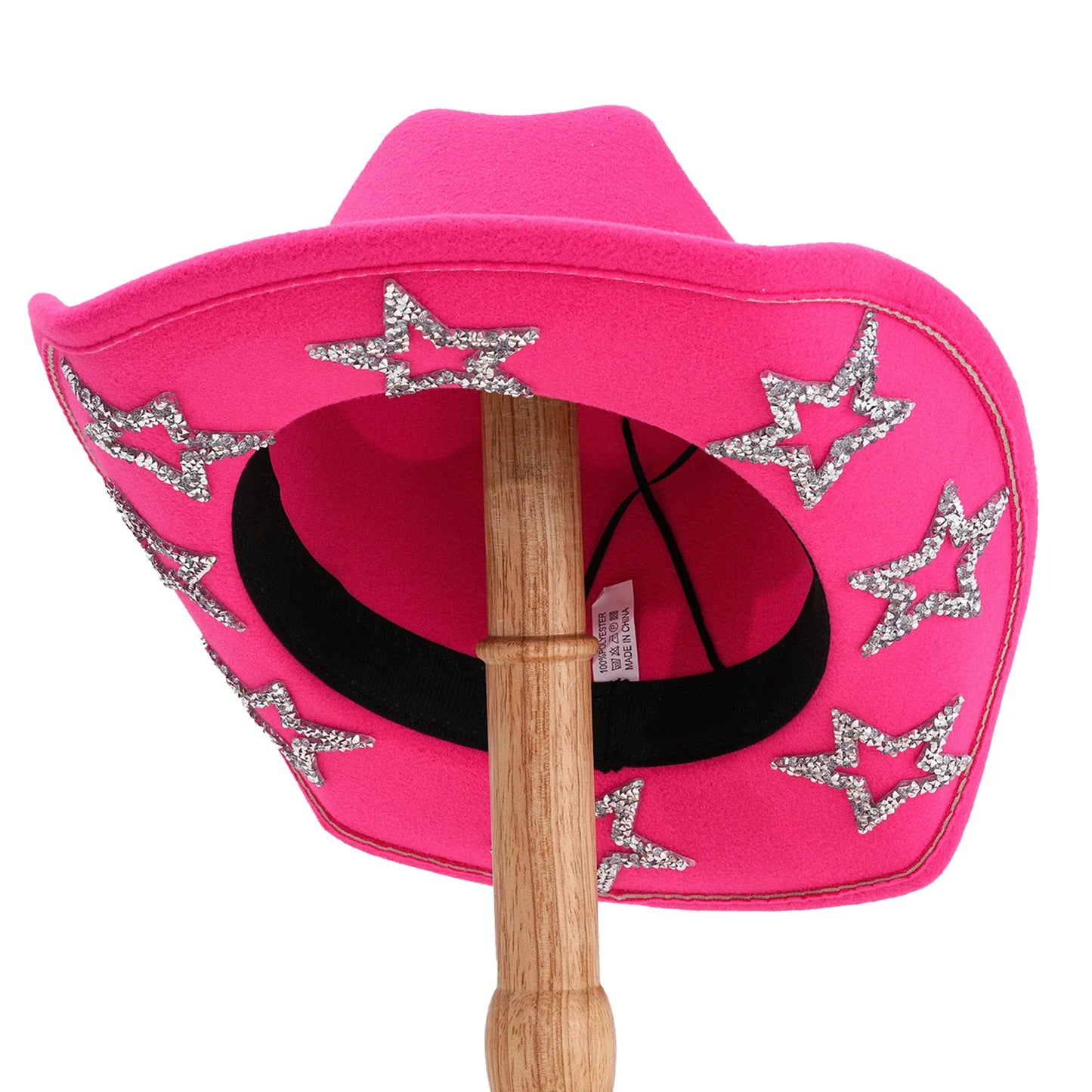 Wide Brim Rhinestone Star Western Fedora Cowgirl Hat