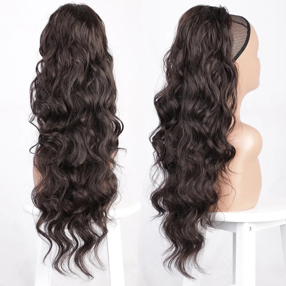 26" Synthetic Long Body Wavy Drawstring Ponytail