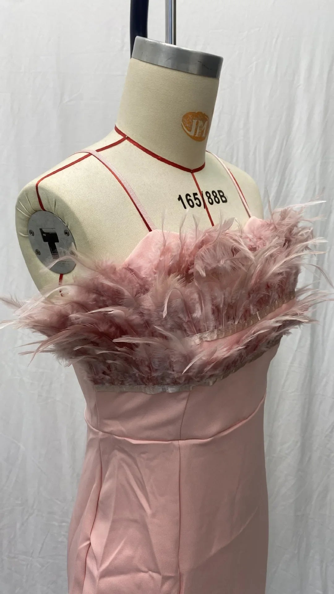 2024 New Cross-border Spring Summer Women's Fashion Tank Feather Dress Elegant Slimming Arm-covering Gown For Banquets