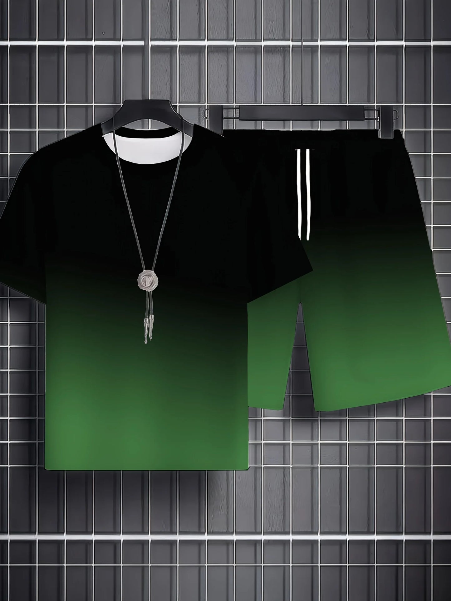 Oversized Men's 3D Print T-Shirt + Shorts Two-Piece Set to 6X Big & Tall