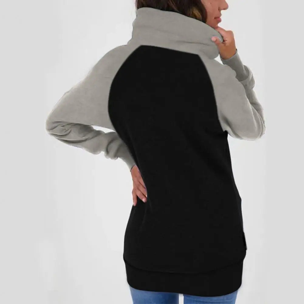 Colorblock Drawstring Thermal Patchwork Women's Zipper Fleece Hoodie Jacket to 3X Plus Size