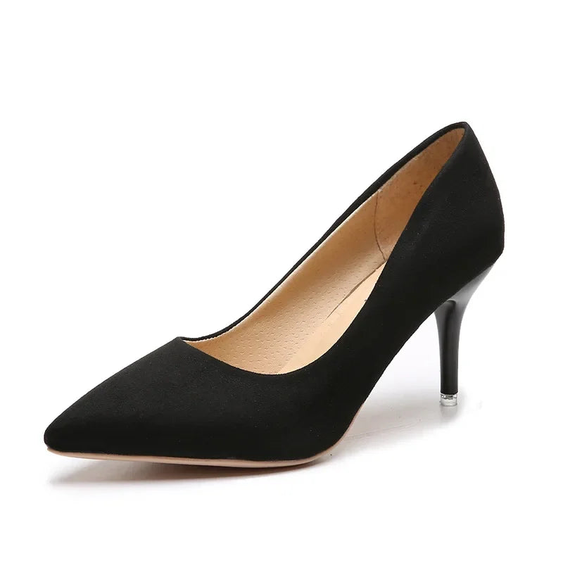 Leopard/Solid PU Leather Closed Toe Women's Pumps