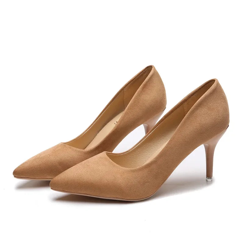 Leopard/Solid PU Leather Closed Toe Women's Pumps
