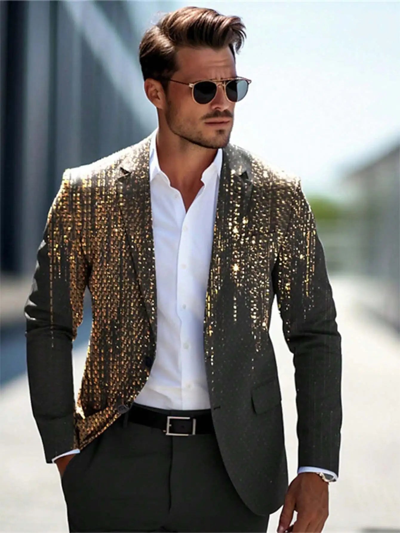 Men's Colorblock Contrast/Plaid/Sparkling Glitter Assorted Single Breasted Blazer Jackets to 5X Big & Tall
