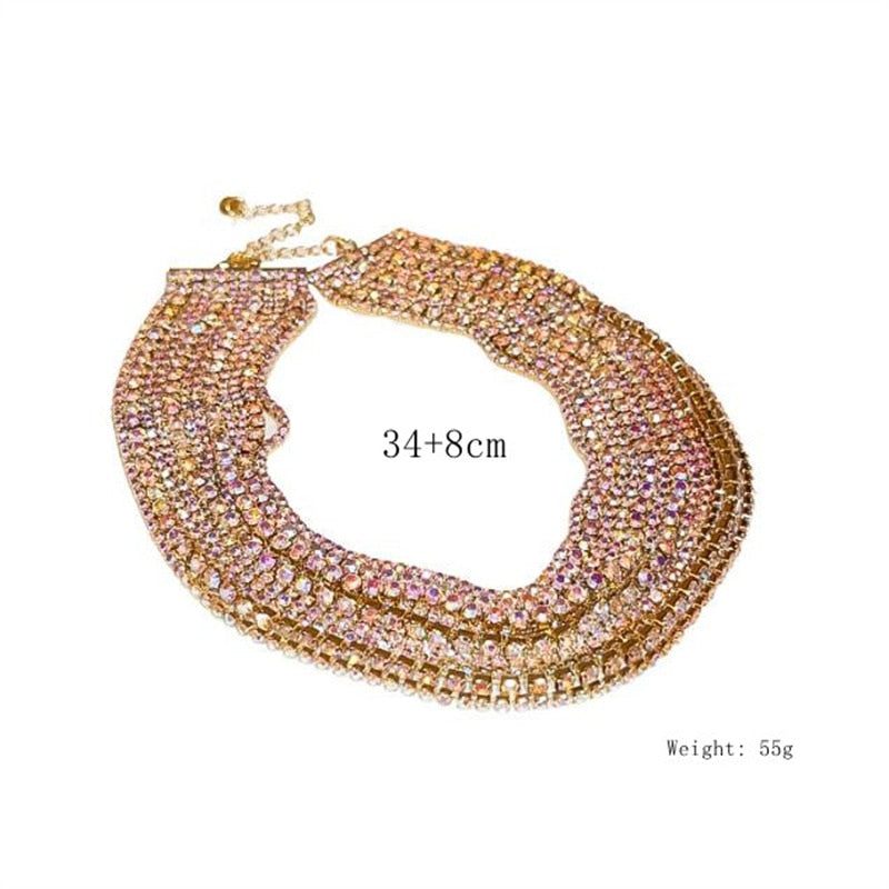 Crystal Sparkling Multi-Layer Rhinestone Choker