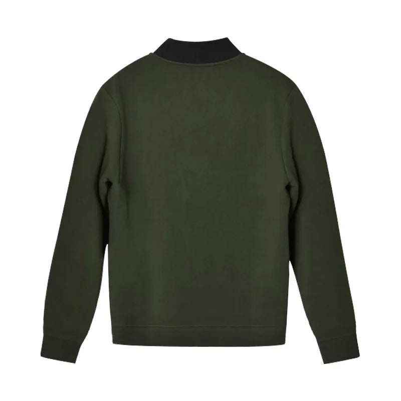 Men's O-Neck Colorblock Bomber Sweat Jacket + Drawstring Jogger Sweatpants Tracksuit