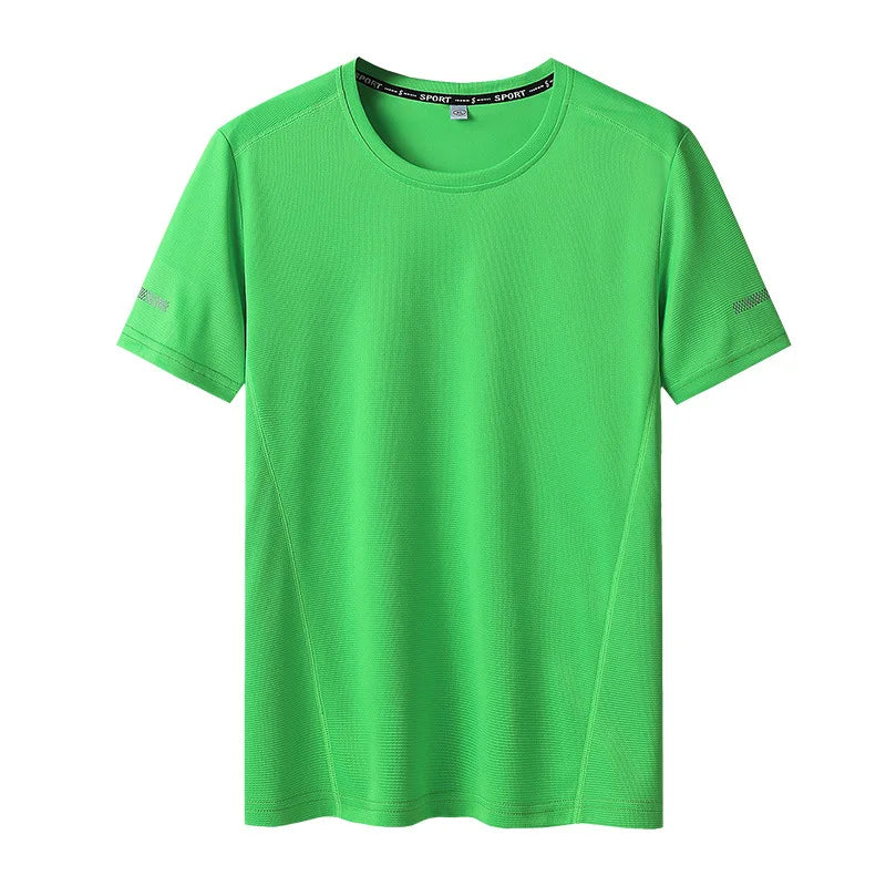 Men's Oversized O-Neck Quick Dry Short Sleeve Solid Color T-Shirt to 9X Big & Tall